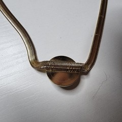 Vintage Signed Park Lane Gold Tone Faux Pearl Serpentine Choker Necklace Snake