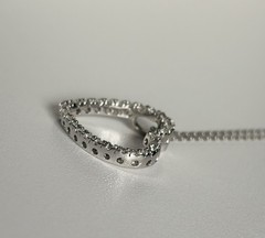 Sterling Silver Open Heart CZ Slide Pendant Cable Chain 18” Necklace 925 Ladies
