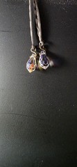 Vintage Crystal Silver Drop Earrings from Germany