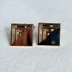 5 Pair SWANK Mid-century Vintage 1950s Cufflinks, Leather, Blue Glass, Love Knot