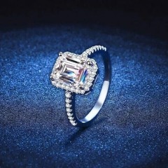 2.5Ct VVS1 Emerald Cut Lab-Created Diamond Engagement 14K White Gold Finish Ring