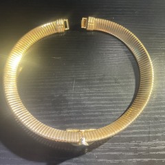 Vintage Rhinestone Gold Plated Collar Necklace 1970- 80’s RARE