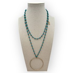 Meghan Bo Designs Turquoise Beaded 36” Lariat Necklace