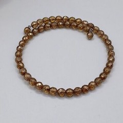 Vintage Amber Glass Beaded Memory Wire Collar Necklace, Fits all Sizes Sparkling