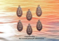 #0521 ANTIQUED GOLD MINI DROP W/TOP HANG RING – 6 Pcs