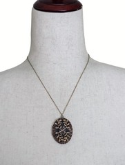 Vtg Gold Filigree Locket Pendant Necklace Leaf Vine Perfume Diffuser Scent Cage