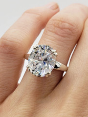 4.00 Ct Oval Cut Engagement Moissanite Solitaire 14K White Gold FN Ring