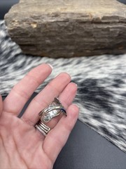 Vintage handmade Signed Sterling Silver Spoon Ring #B195