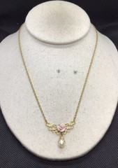 Vinatge Gold Tone Costume Floral Etched Herrignbone Chain Bracelet 7.5″ T836