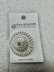 ANNA Charlotte Blinged Rhinestone Domed Round Brooch