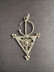 Vintage Silver Amazigh Fibula Pendant Handmade Moroccan Tribal Pendant