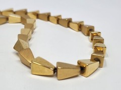 Napier Square Pyramid Gold Tone Heavy Necklace Geometric Necklace 16″-18″ VTG