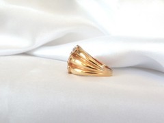 Sterling Silver 925 Gold on Natural Irradiated Morganite Ring Size 9