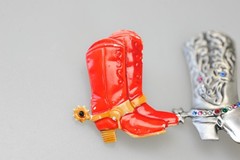 Cowgirl Brooch Lot western boot spur rhinestone enamel cowboy country dance HL8