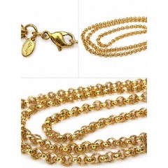 Vintage Monet Gold Tone Chain Necklace 32″ Long Link Necklace Signed Monet