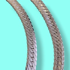 Vintage 5mm Wide Silver Tone Napier Herringbone Chain 23in