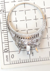 Antique Art Deco Setting Mounting Platinum Hold 6MM-8MM Ring Size 6 UK-L1/2