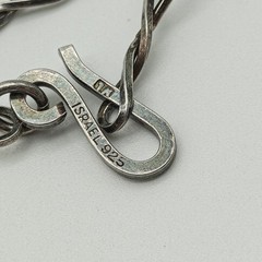 Vintage Sterling Silver 925 Smoky Quartz Large Pendant Necklace 24″