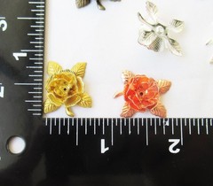50pcs Flower Leaves Brass Floral Findings 18x21mm 1mm Hole Decorative Accessory