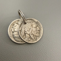 Vintage Buffalo Indian Head Nickel Coin Charm Pendant