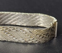 Vintage Sterling Silver Mesh Link Bracelet 7.5”