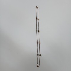 925 Italy Station Necklace 18in Sterling Silver 3g Patina Intact Beads Box Chain