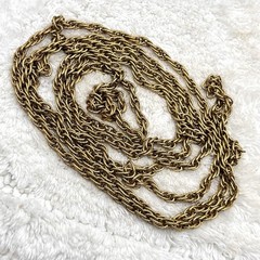 Vintage Gold Tone Necklace Extra Long Thick Chain 84″