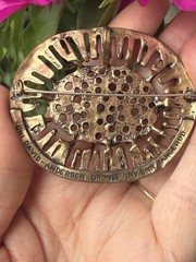 VTG Brutalist David Andersen Norway Bronse INV UNN Tangerud Pendant Brooch Pin