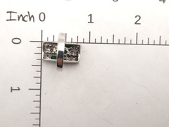 Vintage Sterling Silver UNCAS Art Deco Green Rhinestone Rectangle Cocktail Ring