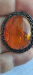 Vintage Amber brooch made in the USSR 1950-1960s jl472