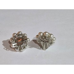 Lot of 4 Vintage Faux Pearl Gold Tone Clip On Costume Earrings