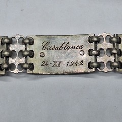 1942 WWII Operation Torch Casablanca Morocco Riveted Mixed Metal Gold Bracelet