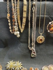 Vintage 2 Modern Costume Jewelry Necklaces Bracelets Earrings And More Amber Lot