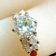 Original EARTH MINED DIAMOND Deco Engagement Ring 14K GOLD Vintage Solitaire S 6