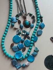 Estate Vintage Retail Costume Jewelry Turquoise & Silvertone 13Pc Jewelry Lot