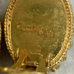 Metropolitan Museum of Art MMA Clip On Earrings Scarab Egyptian Revival Goldtone
