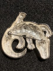 Vintage Silver Alligator Crocodile Brooch Pin Endangered Species Silver Tone