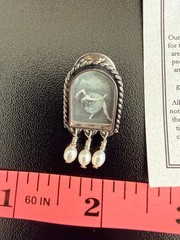 Vintage Estrin Wilson Sterling Silver & Pearl 84 Dancer with Grapes Pin/Brooch
