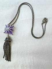 Purple Goth pendant Jellyfish Octopus Mermaid Vintage Jewelry ~necklace UNIQUE