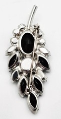 Vintage Juliana DeLizza and Elster Jet Black Rhinestone Brooch