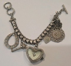 Vintage Jennifer Lopez J Lo Stainless Charm Bracelet 8″ I#191a