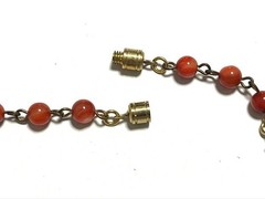 Red Agate Necklace Gold Tone 41cm Elegant Vintage Style Beautiful Conditi