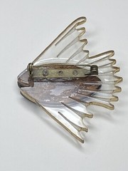 Vintage Retro 1940s 1950’s Wood Clear Lucite Early Plastic Fish Brooch
