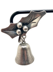Vintage Screw-Back Taxco Holly Berry Bell Earrings