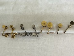 Vtg Women’s Earrings 8 Pairs Rhinestone Moonstone Czech Claiborne Renoir, NICE