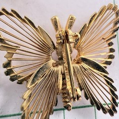 VTG Lot of 3 Pins Enameled Lady Bug Rhinestone Bee & Monet Butterfly Gold Tone