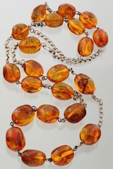 ANTIQUE Vintage Genuine INSECTS Beads BALTIC AMBER Chain Necklace 71g 260312-2