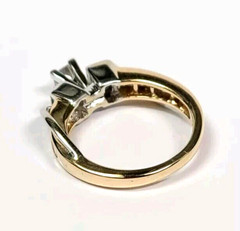 Princess and Baguette .60 Carat Diamond 14k Gold Engagement Ring Size 6