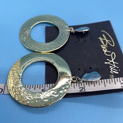 Birch Hill Gold & Silver-Tone Hoop Dangle-Drop Post Earrings New Old Stock Card