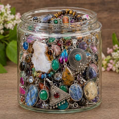 Mystery Jar Mixed Jewelry Lot Ethnic Vintage NO JUNK ALL WEARABLE 10 pc
